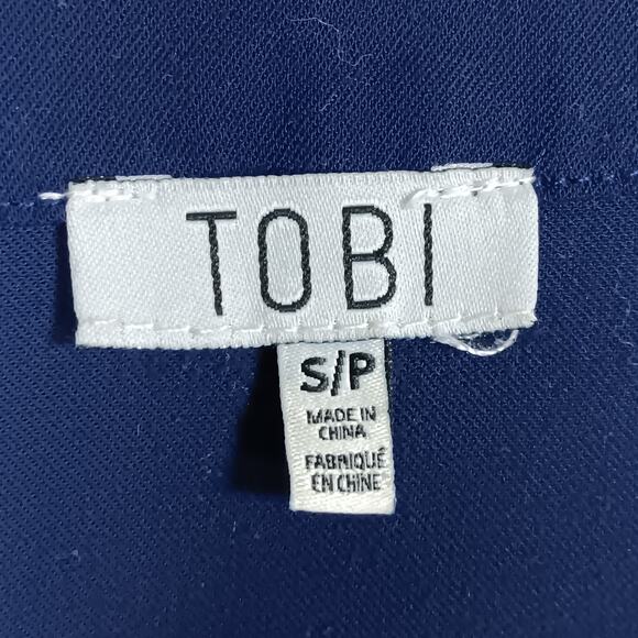 TOBI Asymmetrical Skirt Size Small Navy Blue Side Zipper Closure No Pockets - Picture 9 of 11